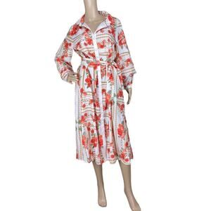 Chic Me Floral Collared Midi Dress & Headband Set NWT Size L